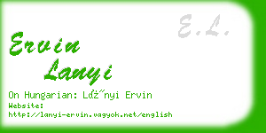 ervin lanyi business card